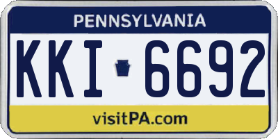 PA license plate KKI6692