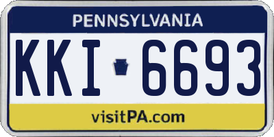 PA license plate KKI6693
