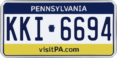 PA license plate KKI6694