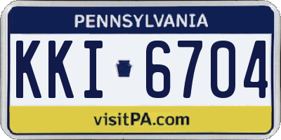 PA license plate KKI6704