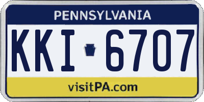 PA license plate KKI6707