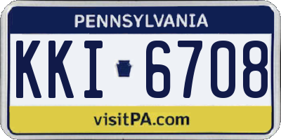 PA license plate KKI6708