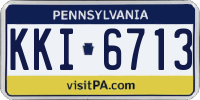 PA license plate KKI6713