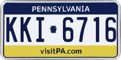 PA license plate KKI6716