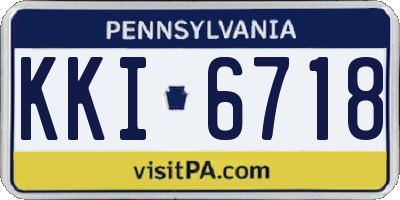 PA license plate KKI6718