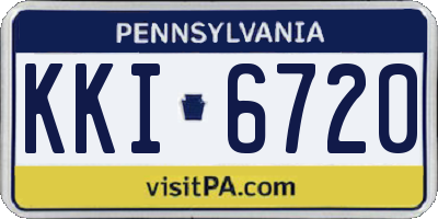 PA license plate KKI6720