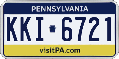 PA license plate KKI6721