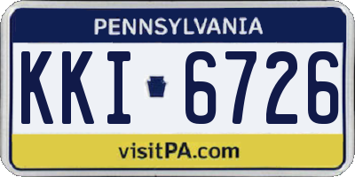 PA license plate KKI6726