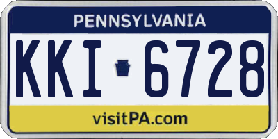 PA license plate KKI6728