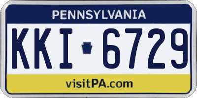 PA license plate KKI6729