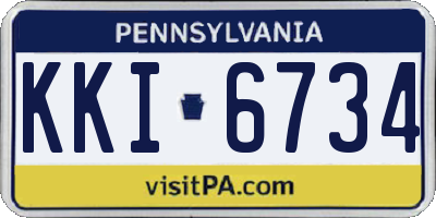 PA license plate KKI6734
