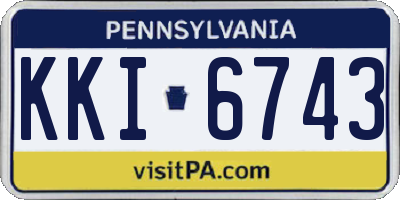 PA license plate KKI6743
