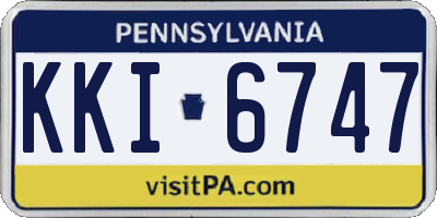 PA license plate KKI6747