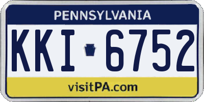 PA license plate KKI6752