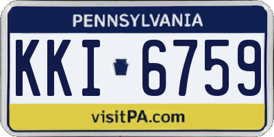 PA license plate KKI6759
