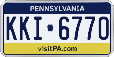 PA license plate KKI6770