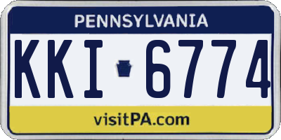 PA license plate KKI6774