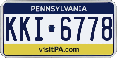 PA license plate KKI6778
