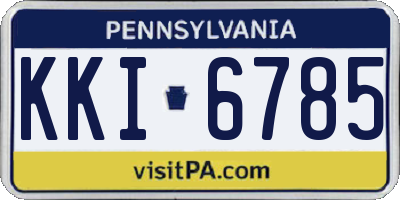 PA license plate KKI6785