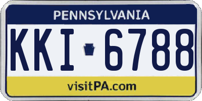 PA license plate KKI6788