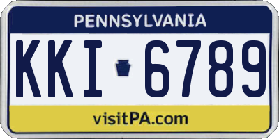 PA license plate KKI6789