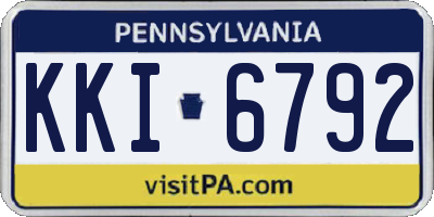 PA license plate KKI6792