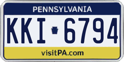 PA license plate KKI6794