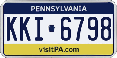 PA license plate KKI6798