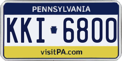 PA license plate KKI6800