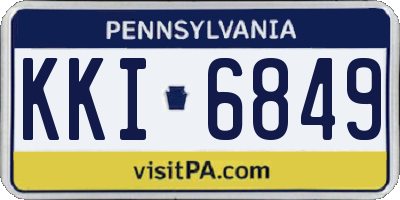 PA license plate KKI6849