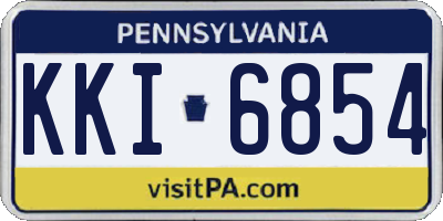 PA license plate KKI6854