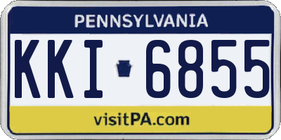 PA license plate KKI6855