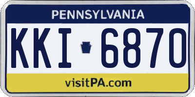PA license plate KKI6870