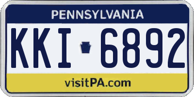 PA license plate KKI6892