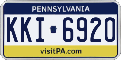 PA license plate KKI6920