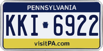 PA license plate KKI6922