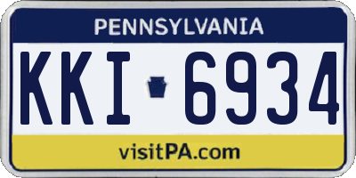 PA license plate KKI6934