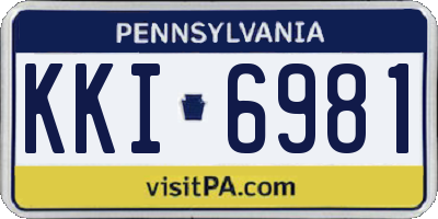 PA license plate KKI6981