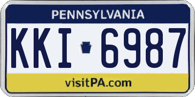 PA license plate KKI6987