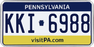 PA license plate KKI6988