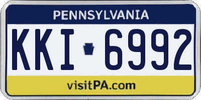 PA license plate KKI6992