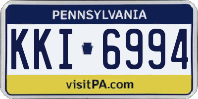 PA license plate KKI6994