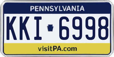 PA license plate KKI6998