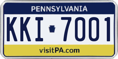 PA license plate KKI7001