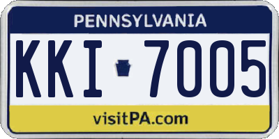 PA license plate KKI7005