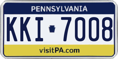 PA license plate KKI7008