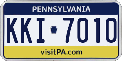 PA license plate KKI7010