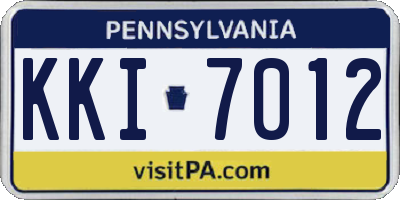 PA license plate KKI7012