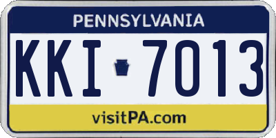 PA license plate KKI7013