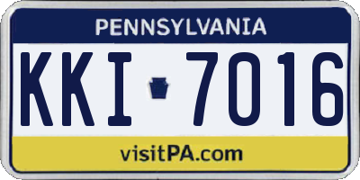 PA license plate KKI7016